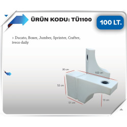 100 LT TEKER ÜSTÜ KARAVAN SU DEPOSU BEYAZ