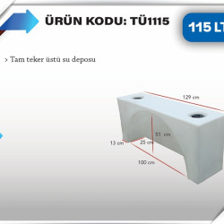 115 LT TAM TEKER KARAVAN SU DEPOSU BEYAZ