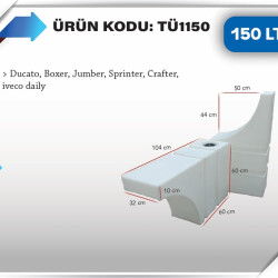 150 LT TEKER ÜSTÜ KARAVAN SU DEPOSU BEYAZ