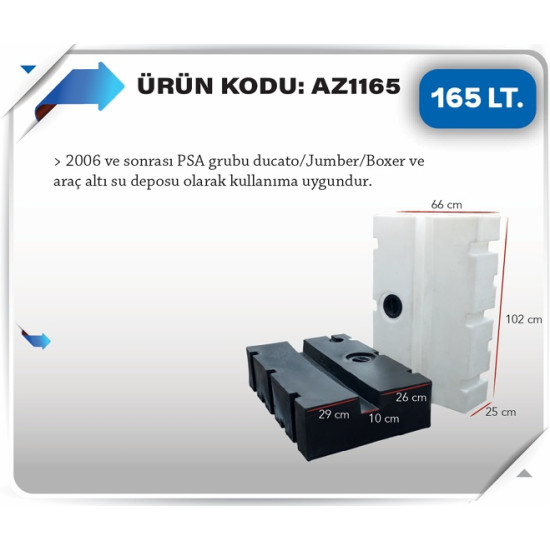 165 LT KARAVAN SU DEPOSU BEYAZ