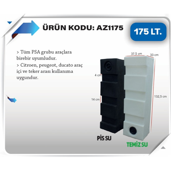 175 LT KARAVAN SU DEPOSU BEYAZ