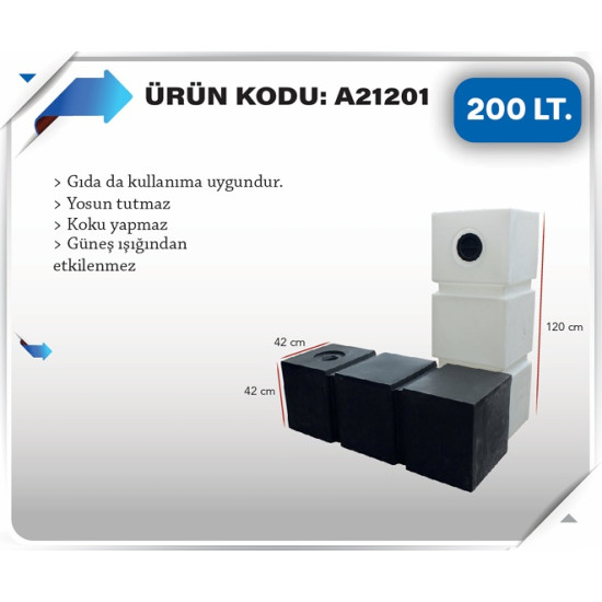 200 LT KARAVAN SU DEPOSU BEYAZ