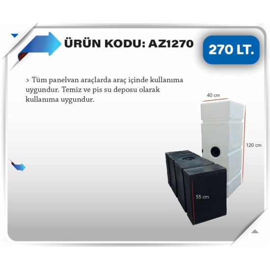 270 LT KARAVAN SU DEPOSU BEYAZ