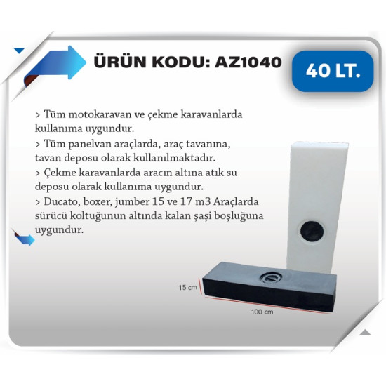 40 LT KARAVAN SU DEPOSU BEYAZ