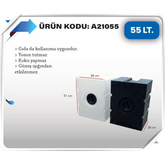 55 LT KARAVAN SU DEPOSU BEYAZ