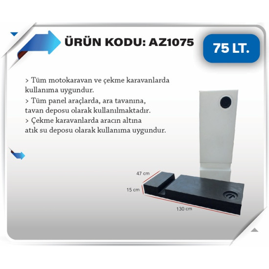 75 LT KARAVAN SU DEPOSU BEYAZ