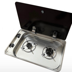 UNIVERCAL 2'Lİ KROM OCAK, SİYAH KAPAKLI